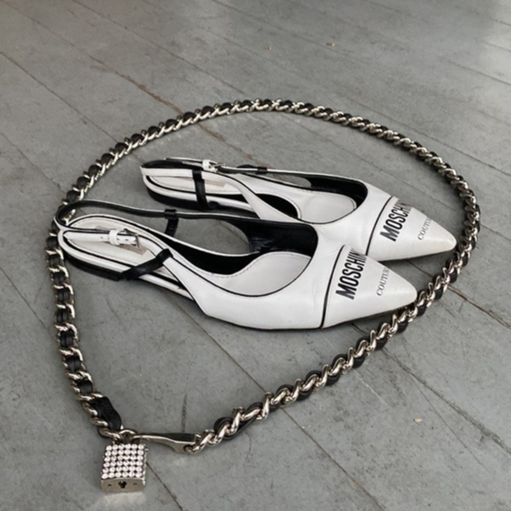 Chic Ballet Flats VTG MOSCHINO COUTURE! Milano, size 7.5